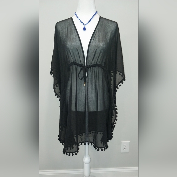 Bleu Rod Beattie Other - NWT Bleu Rod Beattie black sheer swimsuit cover up 100% polyester Size M